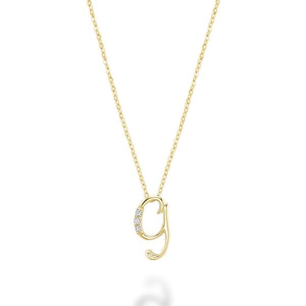 DIAMOND  MINI INITIAL PENDANT W/ CHAIN  