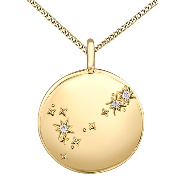 Zodiac Sign Pisces 10K Yellow Gold Pendant Taylors Jewellers Alliston, ON