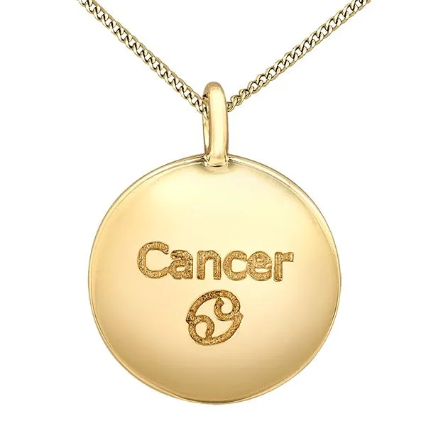 Zodiac Sign Cancer 10K Yellow Gold Pendant Image 2 Taylors Jewellers Alliston, ON