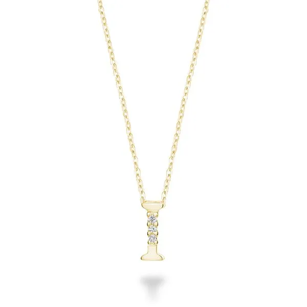 DIAMOND  MINI INITIAL PENDANT W/ CHAIN  