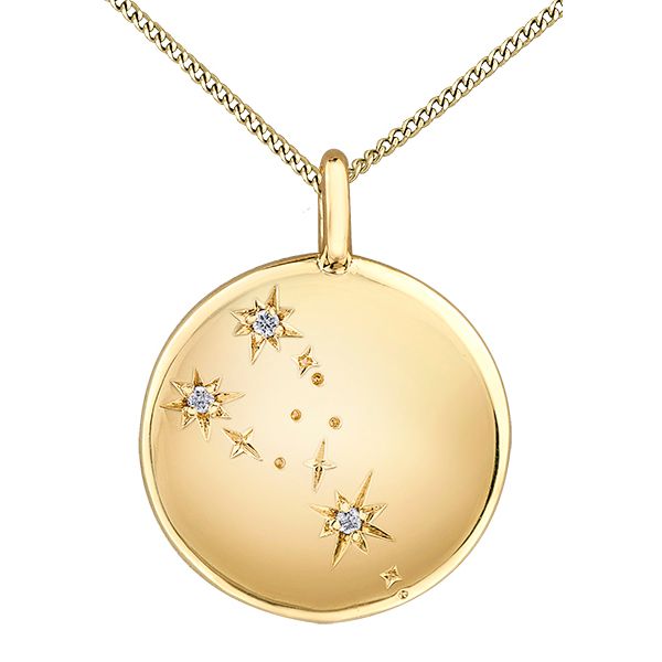 Zodiac Sign Taurus 10K Yellow Gold Pendant Taylors Jewellers Alliston, ON