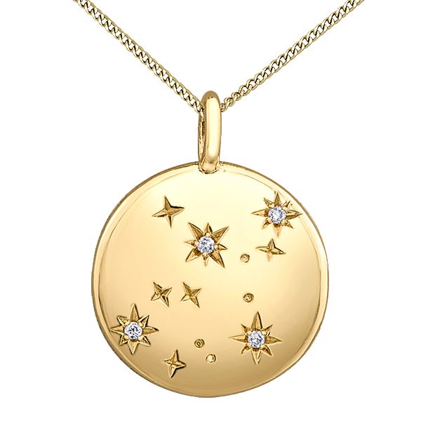 Zodiac Sign Virgo 10K Yellow Gold Pendant Taylors Jewellers Alliston, ON