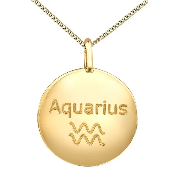 Zodiac Sign Aquarius 10K Yellow Gold Image 2 Taylors Jewellers Alliston, ON