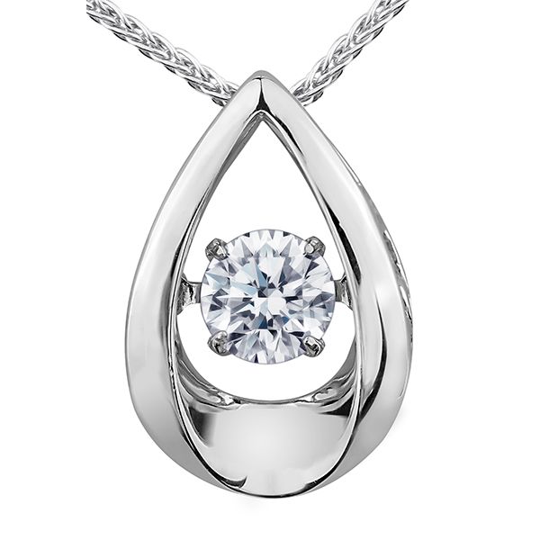 Bring Love to Life Diamond Drop Pulse 10K White Gold Necklace Taylors Jewellers Alliston, ON