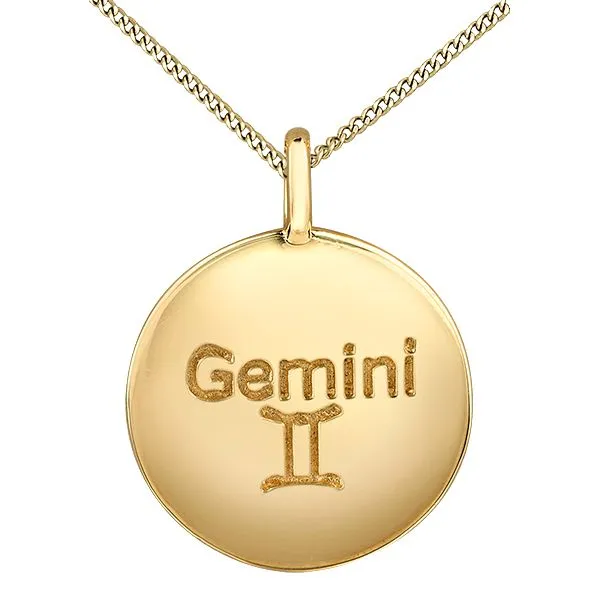 ZODIAC SIGN GEMINI  PENDANT 4 DIA=0.02 CT 10KT YELLOW GOLD Image 2 Taylors Jewellers Alliston, ON