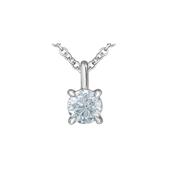14KT WHITE GOLD LAB GROWN DIAMOND PENDANT WITH ROUND DIA 4 CLAW PRONG STYLE  SETTING  , 0.50 TDW SI-2 D Taylors Jewellers Alliston, ON