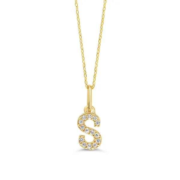 10KT YELLOW GOLD DIAMOND INITIAL PENDANT  