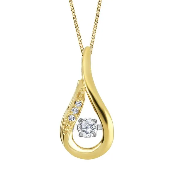 10K Yellow Gold Infinity Dancing 0.05CTW Diamond Pendant with accent stones Taylors Jewellers Alliston, ON