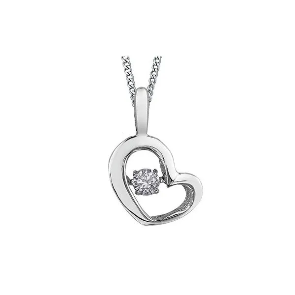 Assymetric Heart Pulse Diamond Pendant in 10K White Gold Taylors Jewellers Alliston, ON