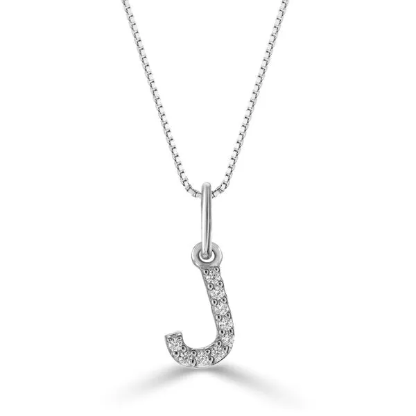10KT WHITE GOLD DIAMOND INITIAL PENDANT 