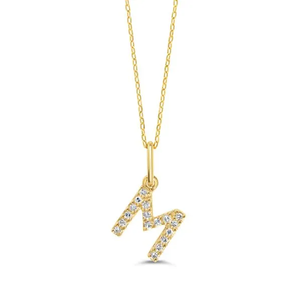 10KT YELLOW GOLD DIAMOND INITIAL PENDANT  