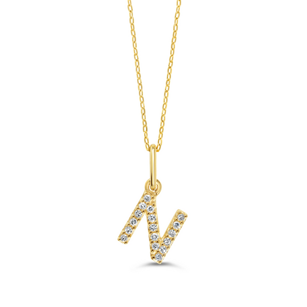10KT YELLOW GOLD DIAMOND INITIAL PENDANT  