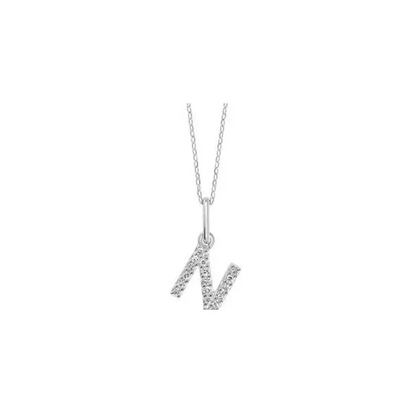 10KT WHITE GOLD DIAMOND INITIAL PENDANT  