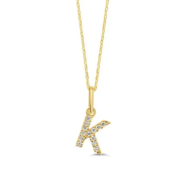 10KT YELLOW GOLD DIAMOND INITIAL PENDANT  