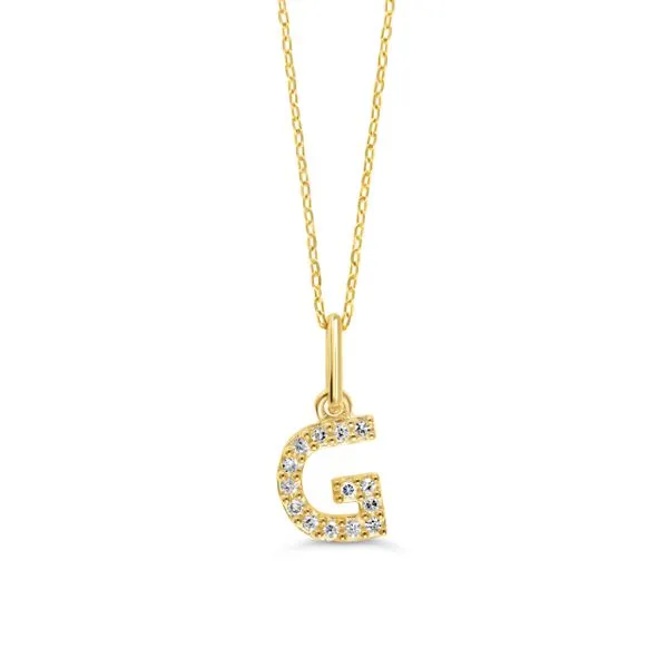10KT YELLOW GOLD, DIAMOND  INITIAL PENDANT WITH CHAIN 