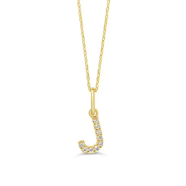 10KT YELLOW GOLD DIAMOND INITIAL PENDANT  