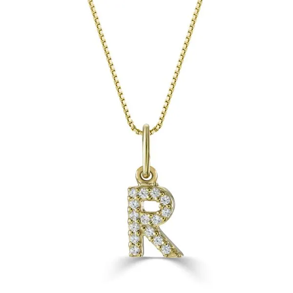 10KT YELLOW GOLD DIAMOND INITIAL PENDANT  