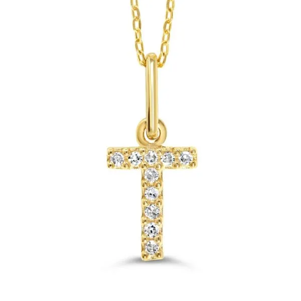 10KT YELLOW GOLD DIAMOND INITIAL PENDANT  