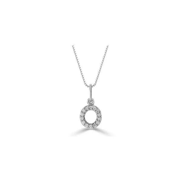 10KT WHITE GOLD DIAMOND INITIAL PENDANT  