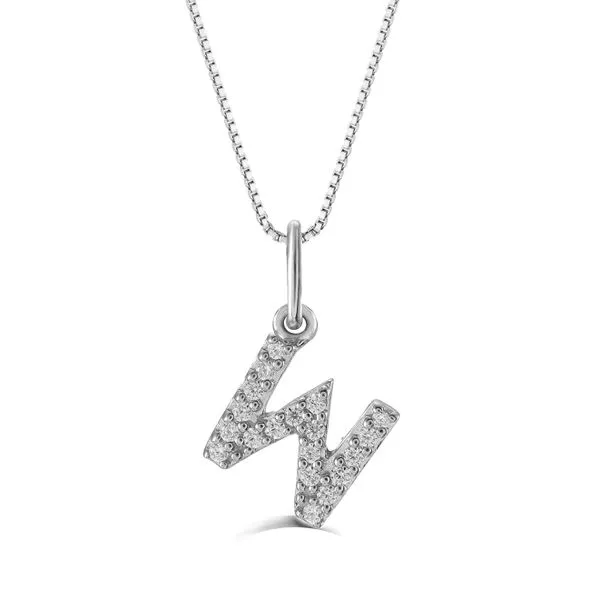 White Gold Diamond Initial 
