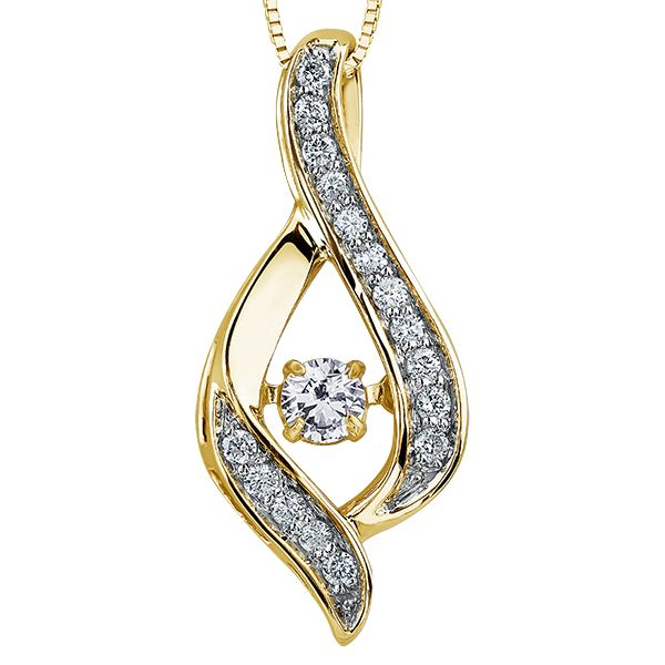 PULSE - BRING LOVE TO LIFE - 10KT YELLOW/WHITE GOLD DIAMOND NECKLACE 17 DIA = 0.25 TDW Taylors Jewellers Alliston, ON