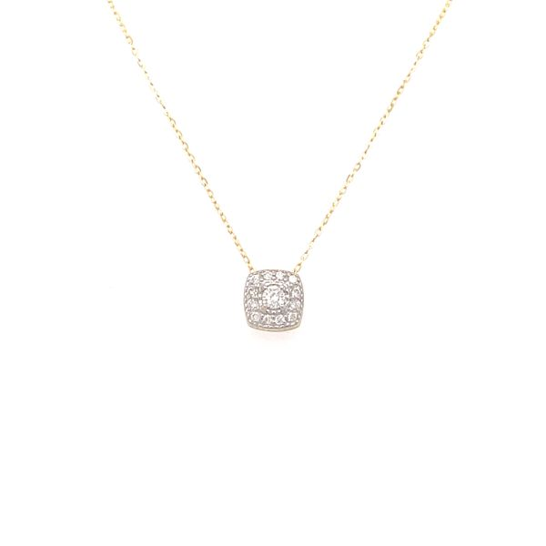ICICLES IC1003 0.08CT T.W DIAMOND PAVÉ CUSHION SHAPE 10KT YELLOW GOLD NECKLACE Taylors Jewellers Alliston, ON