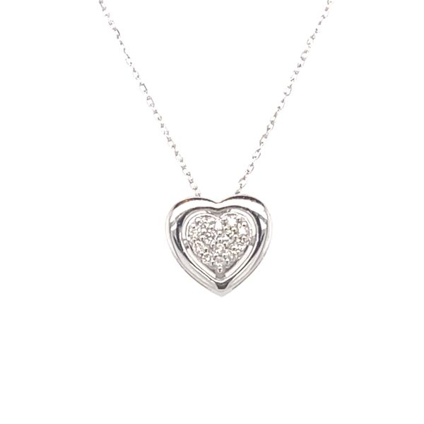 ICICLES 0.05CT T.W DIAMOND PAVE HEART 10KT WHITE GOLD NECKLACE Taylors Jewellers Alliston, ON
