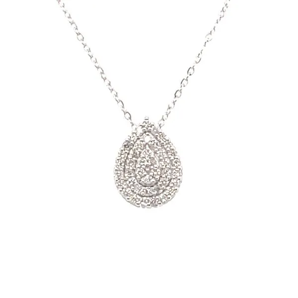 ICICLES IC1013 0.10CT T.W DIAMOND PAVÉ PEAR SHAPED 10KT WHITE GOLD NECKLACE Taylors Jewellers Alliston, ON