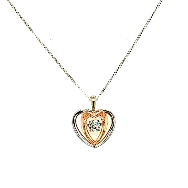 Bring Love to Life Rose and White Tone Heart Pulse Necklace Taylors Jewellers Alliston, ON