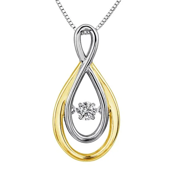 10K YELLOW GOLD DROP  PULSE PENDANT 