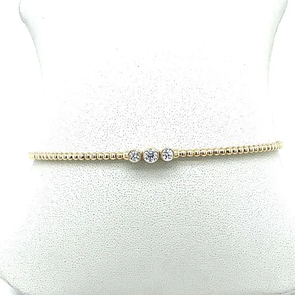3 Diamond Bezel Beaded Flexi Bangle Taylors Jewellers Alliston, ON