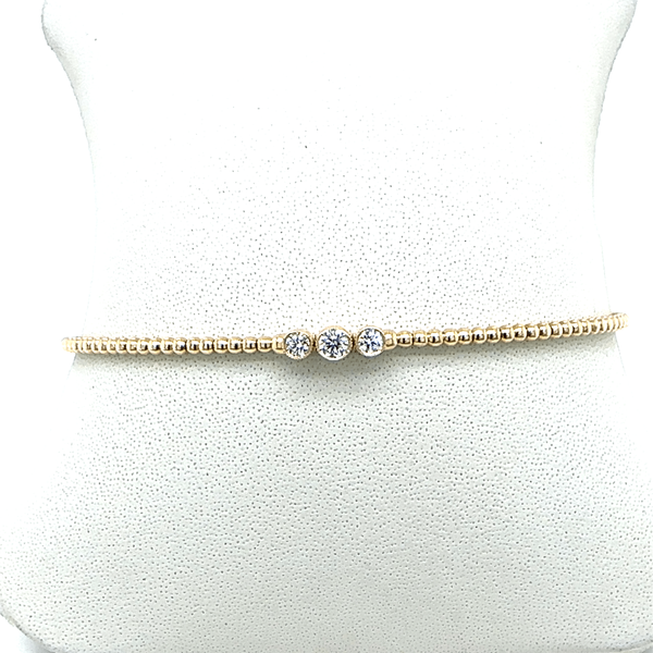 3 Diamond Bezel Beaded Flexi Bangle Taylors Jewellers Alliston, ON