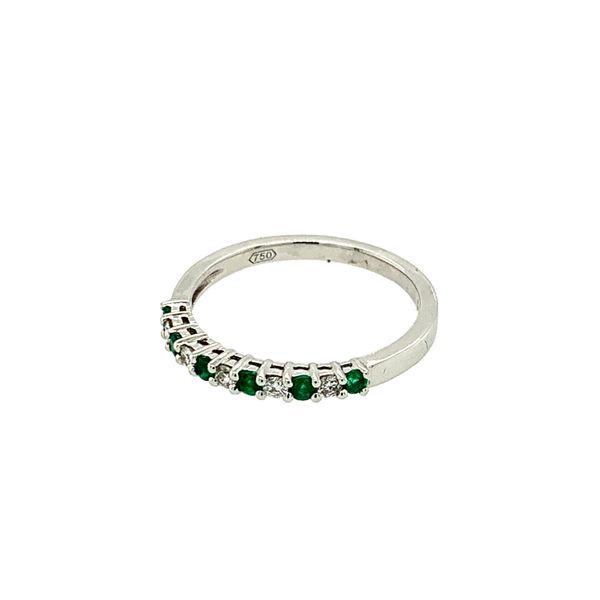 EMERALD AND DIAMOND BAND IN 18KT WHITE GOLD Image 3 Taylors Jewellers Alliston, ON