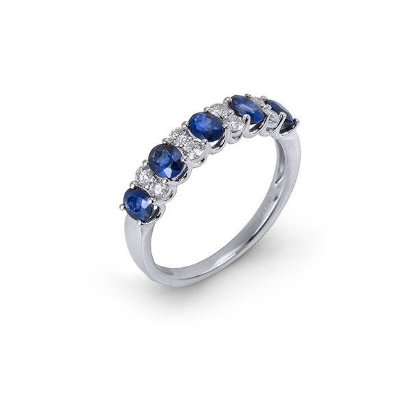 14 KT WHITE GOLD DIAMOND AND OVAL SAPPHIRE RING  D= 0.27 TW S = 1.23 TW Taylors Jewellers Alliston, ON