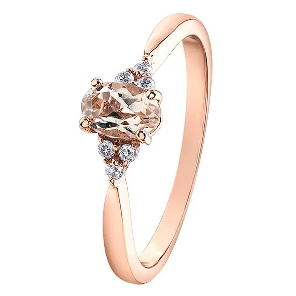 10K Rose Gold Oval Morganite & Diamond Ring Taylors Jewellers Alliston, ON