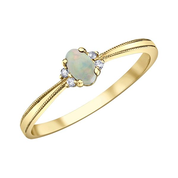 10Kt Yellow Gold Opal & Diamond Ring Taylors Jewellers Alliston, ON