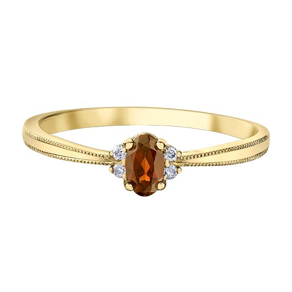 10Kt Yellow Gold Citrine & Diamond Ring Image 2 Taylors Jewellers Alliston, ON