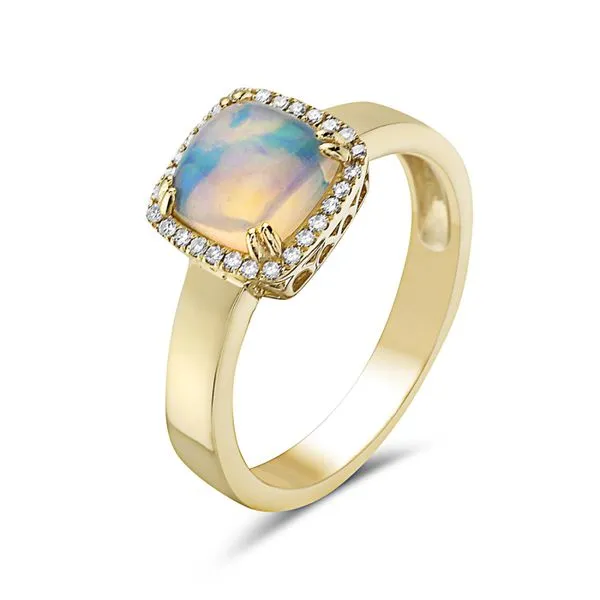 14KY Gold Ethiopian Opal Diamond Ring Taylors Jewellers Alliston, ON