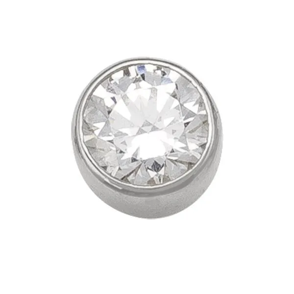 10k White Gold 5mm CZ Bezel Stud Earrings - Modern Sophistication Taylors Jewellers Alliston, ON