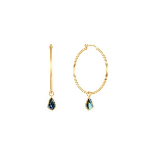 E027-05G Ania Haie Turning Tides Tidal Abalone Drop Hoop Earrings Taylors Jewellers Alliston, ON