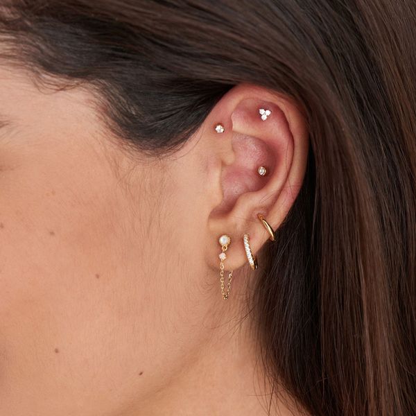 E035-05G Ania Haie Ear Edit Gold Sparkle Barbell Single Earring Image 3 Taylors Jewellers Alliston, ON
