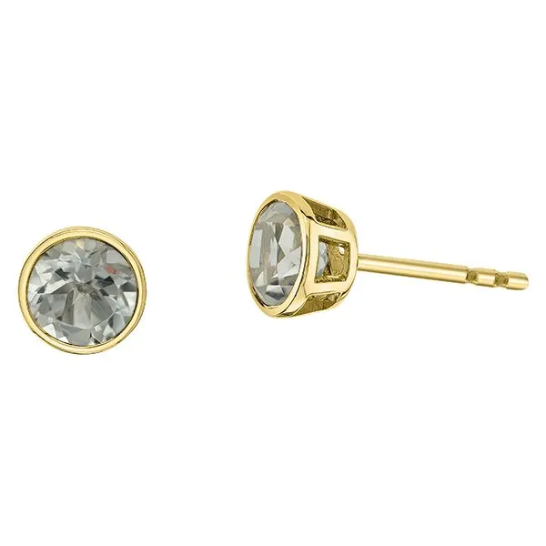 10kt Yellow Gold 5mm White Topaz Studs Taylors Jewellers Alliston, ON