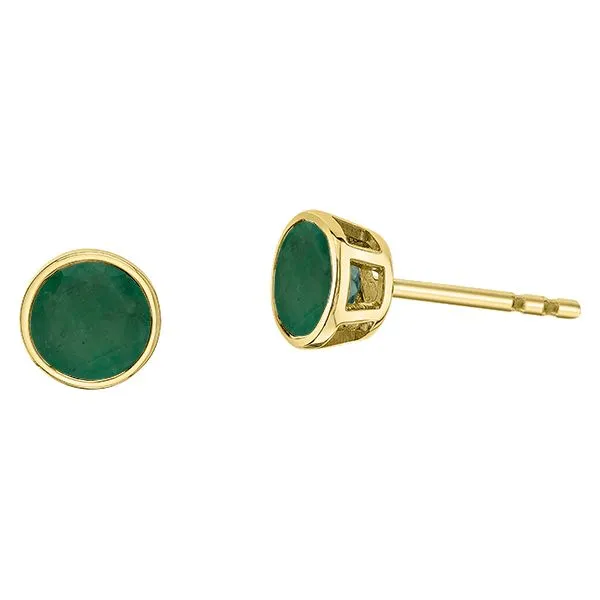 10kt Yellow Gold 5mm Emerald Studs Taylors Jewellers Alliston, ON