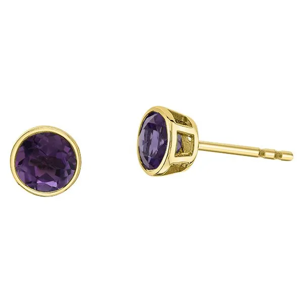 10kt Yellow Gold 5mm Amethyst Studs Taylors Jewellers Alliston, ON