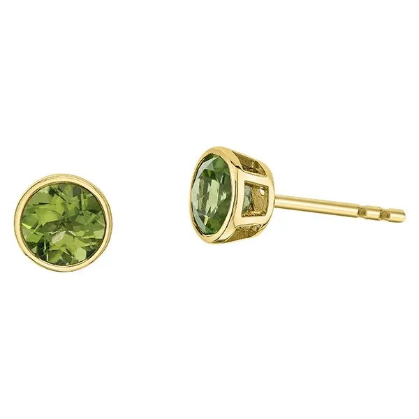 10kt Yellow Gold 5mm Peridot Studs