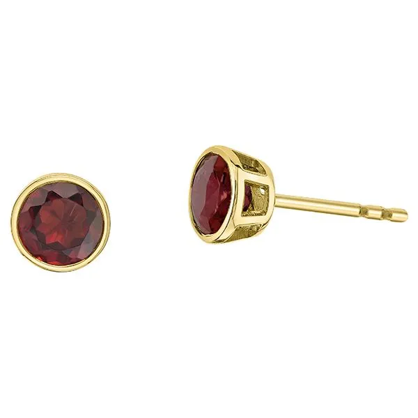 10kt Yellow Gold 5mm Red Garnet Studs Taylors Jewellers Alliston, ON