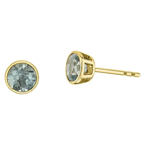 10kt Yellow Gold 5mm Aquamarine Studs Taylors Jewellers Alliston, ON