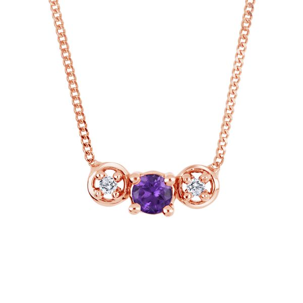10K Rose Gold Amethyst and Diamond Necklace .01ct Taylors Jewellers Alliston, ON