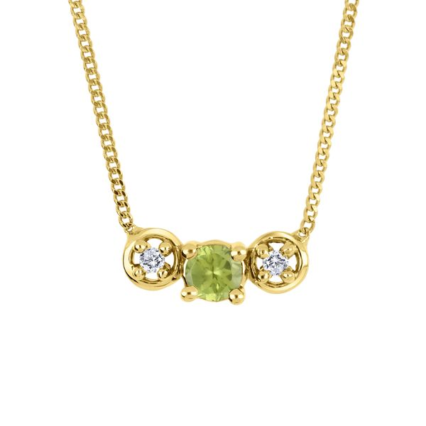 10K Yellow Gold Peridot and Diamond Necklace .01ct Taylors Jewellers Alliston, ON