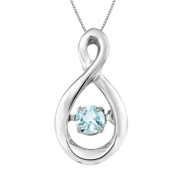 Aquamarine Infinity Dazzling Silver Pendant 18